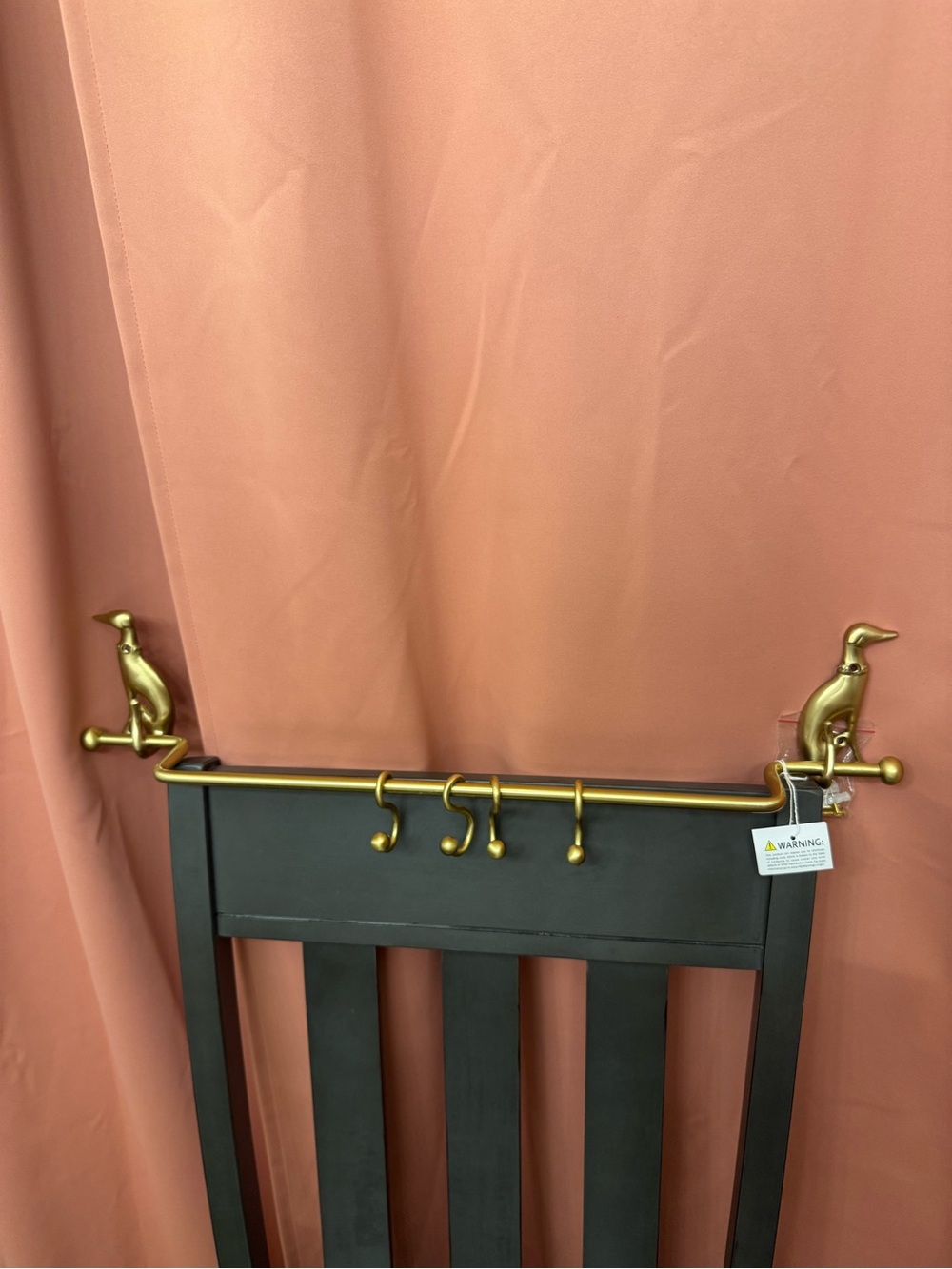 Anthropologie Cagna Brass Dog Wall Rack with 4 Hooks New